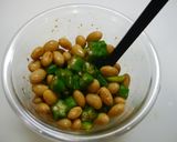 簡単！蒸し大豆とオクラの柚子胡椒和え作り方5写真