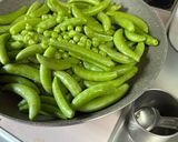 スナップエンドウのフライパンの蒸し茹で作り方2写真