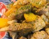豚うでブロック肉の角切り生姜レモン炒め作り方4写真