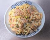 豚バラ肉とWネギの塩焼きうどん作り方9写真