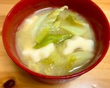 味噌汁　ねぎとキャベツとちくわぶ作り方7写真
