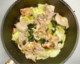豚バラ薄切り肉と野沢菜漬けで野菜炒め作り方3写真