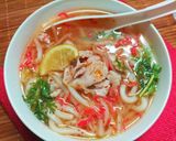 【豚バラもやし🇻🇳】平打ちうどんで！爆速フォー風🐉作り方4写真