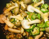 シメジ＆オクラの和風パスタ作り方2写真