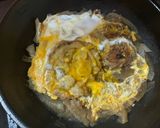 フライパン1つで簡単コロッケ卵とじ丼作り方6写真
