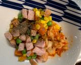 レンジ簡単クリーミー麻婆味オムライス弁当作り方3写真