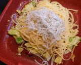 春キャベツ☆釜揚げしらすの酒盗のせパスタ作り方5写真