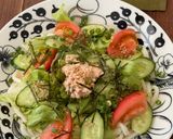 ごま和えの素で☆ごまだれサラダうどん☆作り方5写真