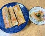 たけのことほうれん草の春巻き作り方8写真