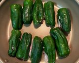 豚こまピーマンの甘辛肉詰め作り方3写真