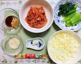 寒い日今日の夕飯！白菜厚揚韓国風キムチ鍋作り方1写真