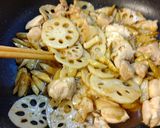 鶏もも肉と根菜の揚げ煮。作り方5写真