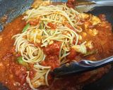 ささみとアスパラのトマトパスタ作り方5写真