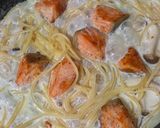 ワンパンで!鮭のレモンクリームパスタ作り方5写真