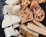 根菜の炒り豆腐作り方1写真
