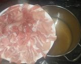 キムチ鍋♪簡単スープ豚肉豆腐作り方3写真