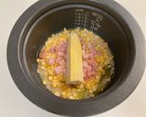 コーンとベーコンの味噌バター炊き込みご飯作り方3写真