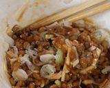 やみつき♡ヤンニョムチーズ納豆巾着作り方1写真