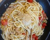 ツナとすりごまのミニトマトパスタ作り方7写真