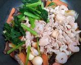 今夜の夕飯！豚バラ白菜八宝菜中華丼主菜作り方13写真