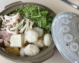 チーズ入りだまっこ餅の水菜ごぼう鍋作り方5写真