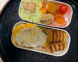 レンジ簡単洋風梅焼き鶏味オムライス弁当作り方17写真