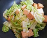 ワンパン今日の夕飯簡単春キャベツ厚揚中華炒め節約作り方6写真