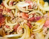 豚こまぎれ肉＆玉ネギのあまから玉子丼作り方3写真
