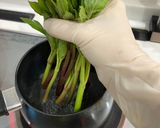 真鯛「式根鯛平君」と明日葉の炒めもの作り方1写真