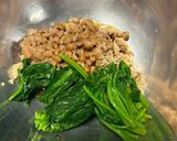 納豆とほうれん草の胡麻和え作り方2写真