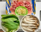 豚コマ肉とチンゲン菜とシメジの中華炒め作り方1写真