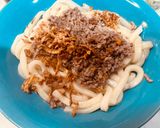 10分以内で作る挽き肉入り旨辛混ぜうどん作り方3写真