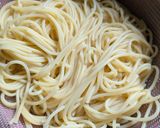 簡単★牛こま肉のめんぽん醤油パスタ作り方1写真