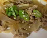 豚しゃぶしゃぶ肉とゴボウの甘辛炒め作り方4写真