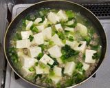 小松菜と豚ひき肉の麻婆豆腐風作り方7写真