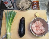 茄子と豚肉のつけ蕎麦作り方1写真