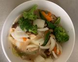 お一人様簡単洋風棒棒鶏味豆腐野菜炒め作り方15写真