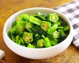 レンジで★オクラと小松菜の白だし和え作り方6写真