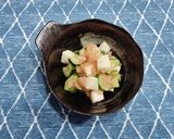 キュウリと長芋のサーモンたたき和え作り方4写真