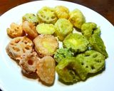 雛祭りの天ぷら ビーツでピンク・抹茶作り方5写真