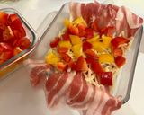 豚バラのパプリカとチーズ巻き🍖𓌉𓇋 ‎🥩作り方1写真