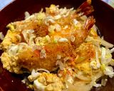 【簡単昼食】真っ直ぐなエビフライで卵とじ・鎌倉丼作り方5写真