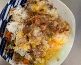 レンジ簡単梅クリームパエリア風味炒飯弁当作り方11写真