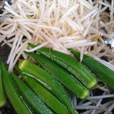 ネバネバオクラともやしのキムチナムル簡単作り方3写真