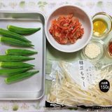 ネバネバオクラともやしのキムチナムル簡単作り方1写真