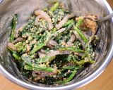 ほうれん草と蒟蒻のくるみ胡麻味噌和え😋作り方5写真