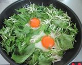 水菜ツナえのきの巣ごもり卵作り方3写真