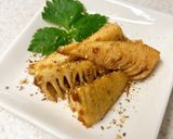 穂先たけのこの醤油麹炒め♪山椒がけ作り方3写真