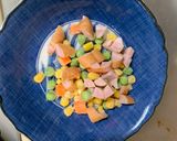 レンジ簡単クリーミー梅ガパオ味炒飯弁当作り方2写真