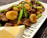 砂肝とアスパラのにんにく塩バター炒め作り方6写真